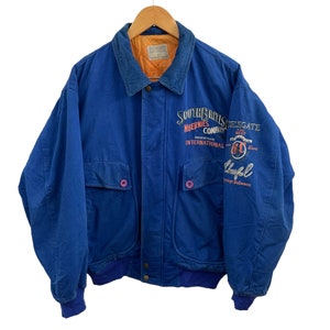 Vintage Bomber Workwear Jacket Zipper Workwear Bomber Style Jacket