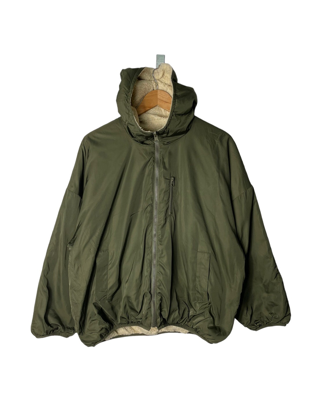 Japanese Brand Reversible Hoodie Sherpa Nylon Jacket PG42 - Etsy