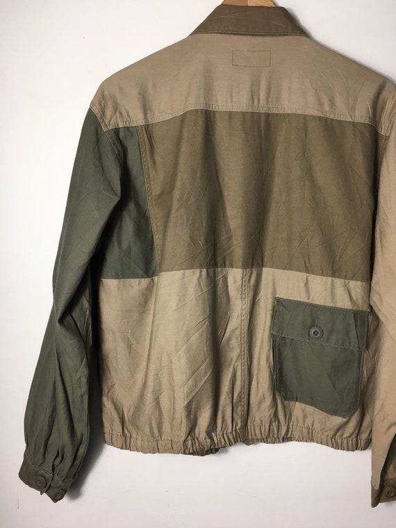 Rare Avirex Style Chore Jacket Patchwork Two Tone… - image 4