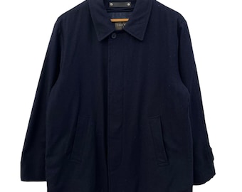 Vintage 90s Calvin Klein Jeans Wool Jacket - Navy Blue XL - Etsy