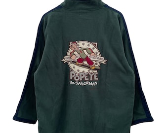 Gianni Valentino Collab With Popeye The Sailorman Green Fleece Zipper Jacket