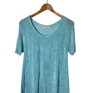 Vintage Cinzia Caldi Knit Shirt - Italian Blue Pastel Knitwear