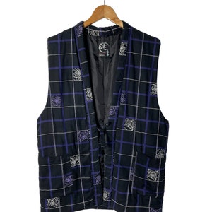 Vintage Japanese Padded Warm WearVest Abstract Jacket PG47