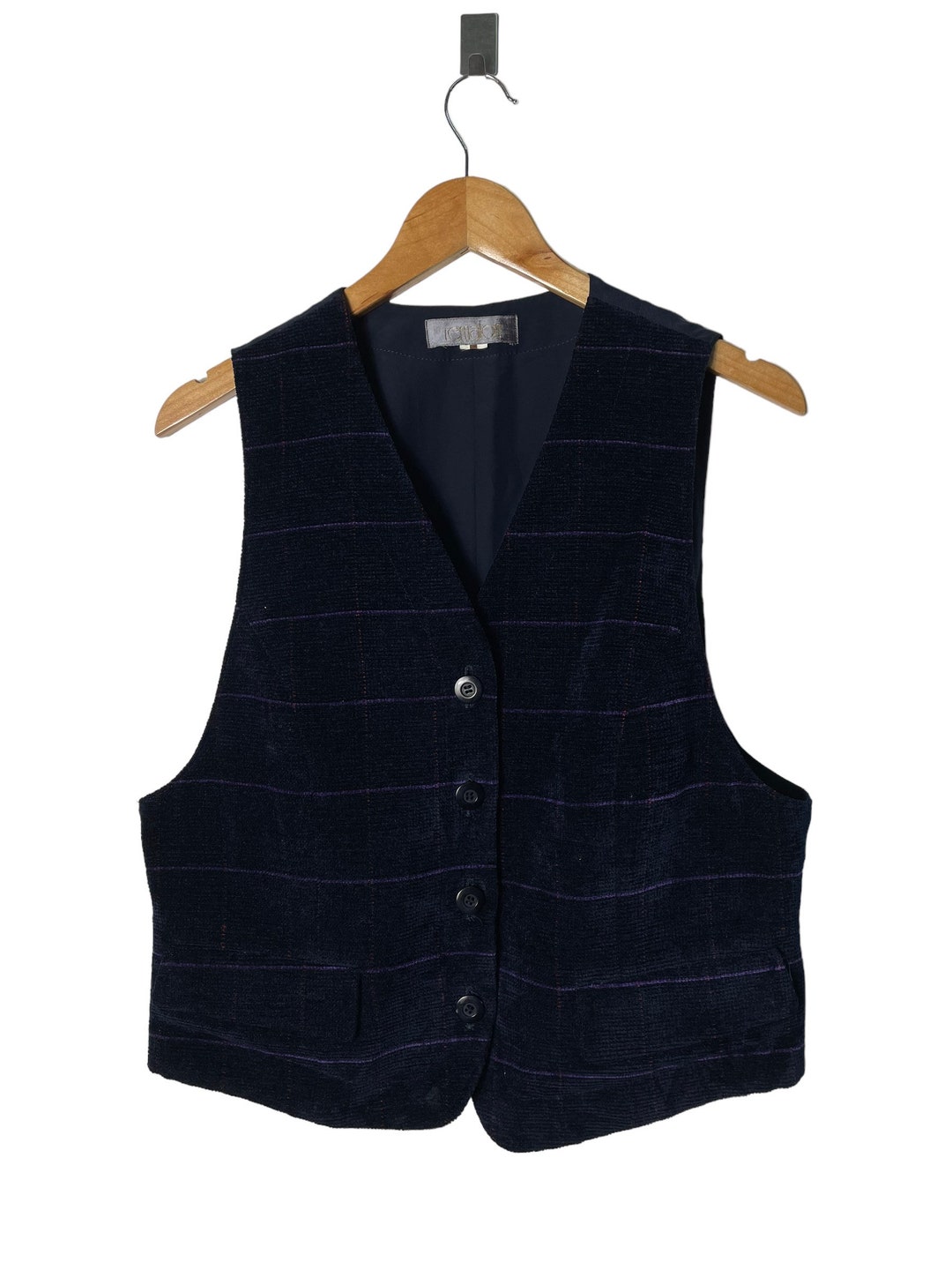 Vintage Japan Indigo Vest Waistcoats Striped Corduroy Pg44 Etsy
