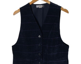 Vintage Japan Indigo Vest Waistcoats Striped Corduroy pg44