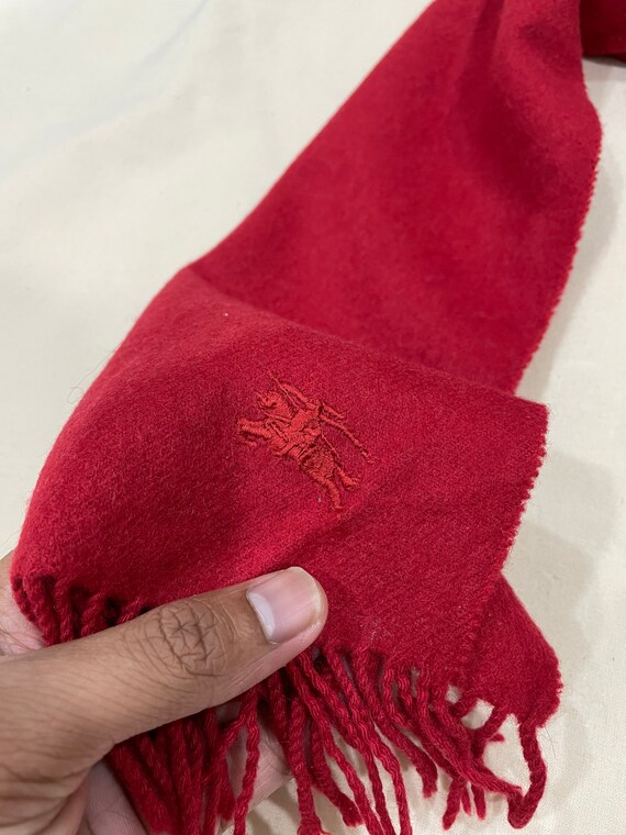 Burberry Cashmere Scarf Muffler Red Winter Wear Etsy Australia