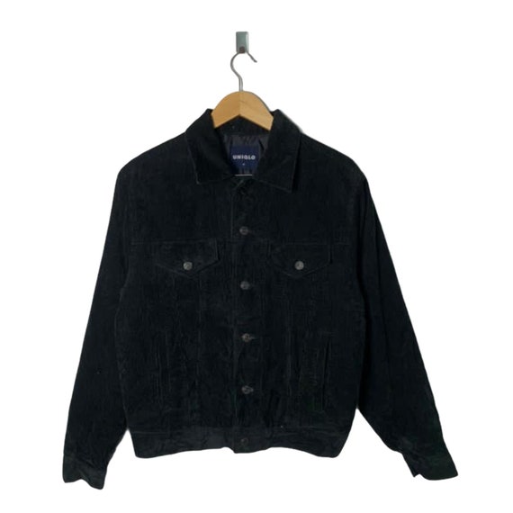 Uniqlo Black Trucker Corduroy Velvet Jacket Japan Uniglo Jacket PG22 - Etsy