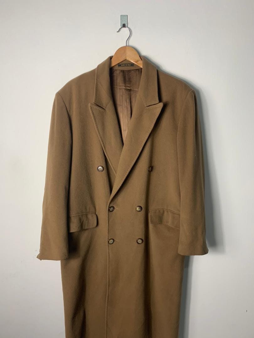 ジャケット・アウター vintage cashmere double chester coat Cashmere 100 Vintage Maxi Double Chester Coat Dark Blue size
