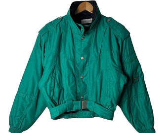 Vintage Jurio Passini Bomber Flight Style Jacket met Gordel Groene Jas Militaire PG40