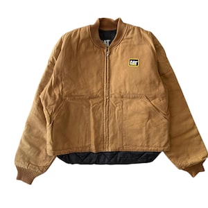 Vintage CAT CATERPILLAR Duck Canvas Jacket Heavy Workwear Jacket Quilted Like Carthartt  Detroit Dickies