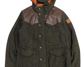 VINTAGE Trailwear Penfield for Jpurnal Standard Hoodie Puff Jacket HBT herringbone twill wool