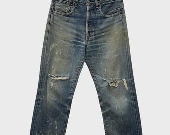 Levi's 752 Jeans Vintage Blue Denim Zip Fly Men Size W33 L34