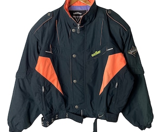 Vintage Seiller Ski Jacket Bomber Style Belted Jacket Streetwear Fashion R8