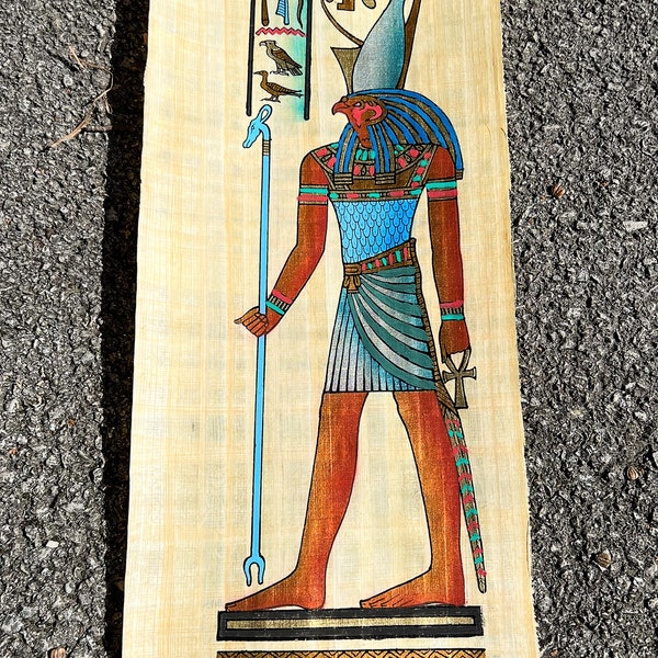 Hand Painted Papyrus from Egypt - HORUS