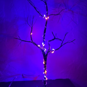 Árbol de Halloween árbol espeluznante LED luz púrpura y naranja Árbol de Halloween Decoración de Halloween Árbol de Halloween interior