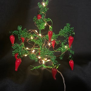 Christmas tree Ristra chiles chili peppers beads Christmas tree for shelf colorful beads Christmas decorations mini Christmas tree