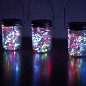 Solar multi color hanging Jars ,solar mason jar solar lights garden light garden decoration