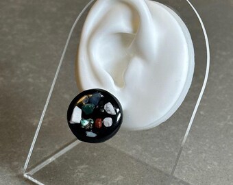 Mosaik Ohrringe aus Polymer Clay | Hypoallergene Titan Ohrstecker