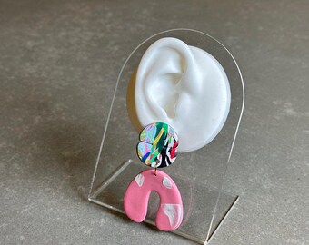 Polymer Clay Handbemalte Ohrringe | Leichte Titan Beiträge