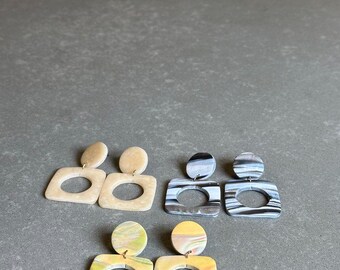 JUNIA | Statement Ohrringe aus Polymer-Ton | Titan Ohrstecker