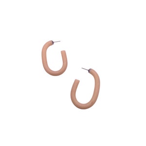 TINA | Oval Hoop Earring | Glow in the Dark Jewelry | Neutral Earring | Everyday Jewelry | Oval Hoop  | Titanium Earrings