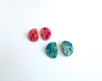 Faux Stone Earrings | Marble Jewelry | Titanium Earrings