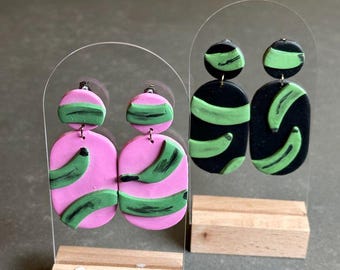 Wegerich Polymer Clay Ohrringe | Statement Schmuck, Titanium Beiträge