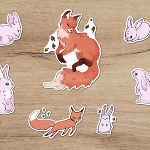 Pacchetto adesivi Fox and Bunny in vinile Bullet Journal