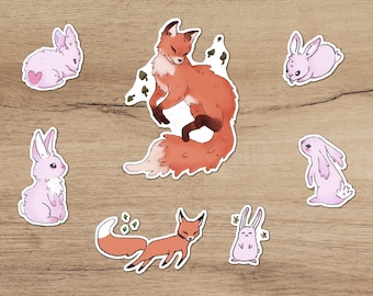 Fox and Bunny Sticker Pack Vinyl Bullet Journal