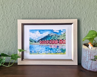 Norwegian Postcard | A6 Art Print | Scandinavian Landscape | Sunndalsøra | Watercolor painting