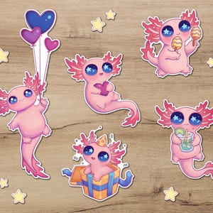 Axolotl Sticker Pack Party Vinyl Bullet Journal Scrapbook