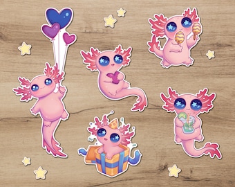 Axolotl Sticker Pack Party Vinyl Bullet Journal Scrapbook