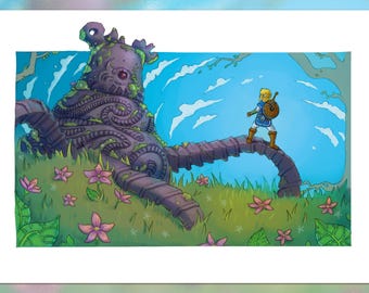 Zelda Print Breath of the Wild inspired fanart illustration