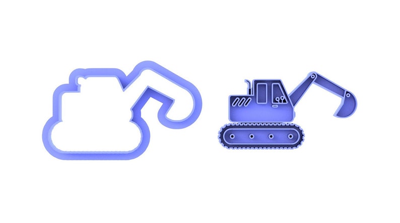 Construction vehicle cookie cutter set, cookie embosser set, cookie stamp image 5