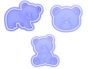 Teddybär Ausstecher Set, Kekspräger Set, Keksstempel