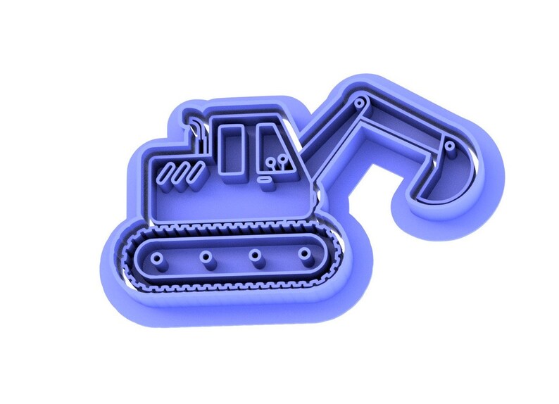 Construction vehicle cookie cutter set, cookie embosser set, cookie stamp image 3