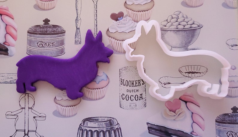 Queen cookie cutter, Queens Birthday cutter and embosser set, 3D printed Corgi