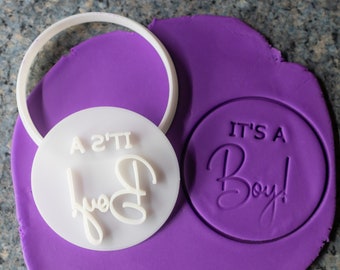It's a boy, Baby shower, cookie, fondant cutter and embosser, 3D Printed