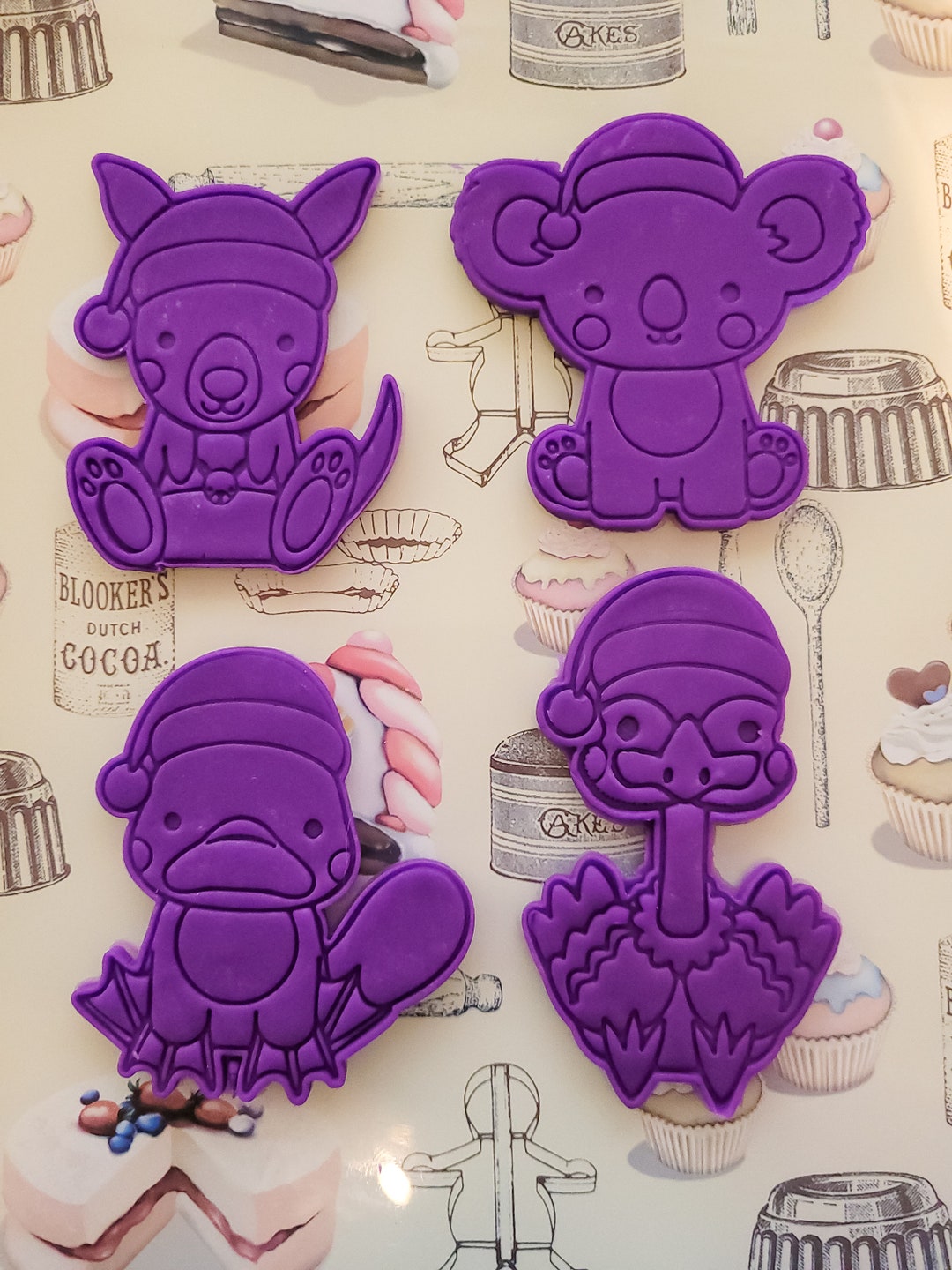 Australian Christmas Cookie Cutter and Embosser Animals 3D Etsy Australia