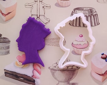 Queen cookie cutter, Queens Birthday cutter and embosser set, 3D printed