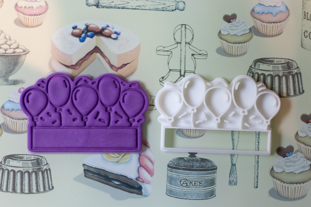 Happy Birthday Balloons Name Plaque Cookie Cutter Fondant Etsy