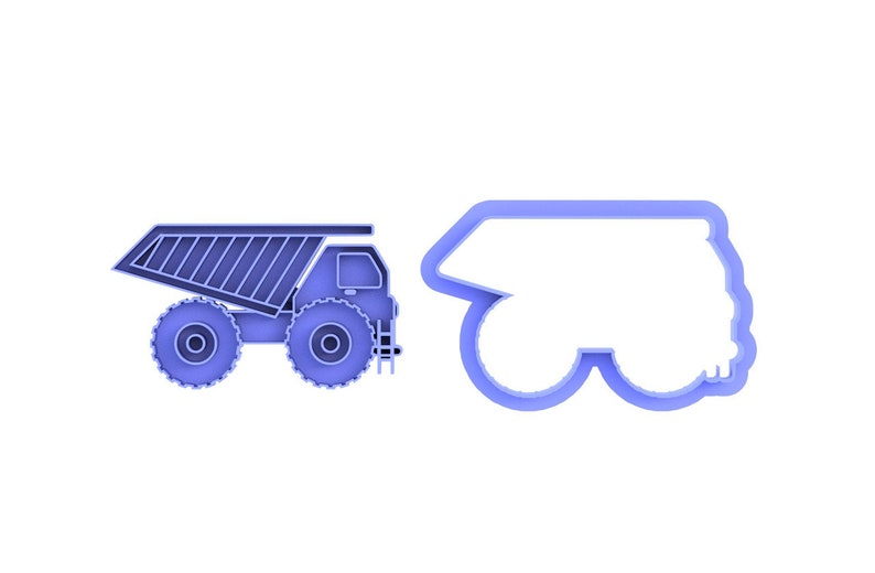 Construction vehicle cookie cutter set, cookie embosser set, cookie stamp image 10