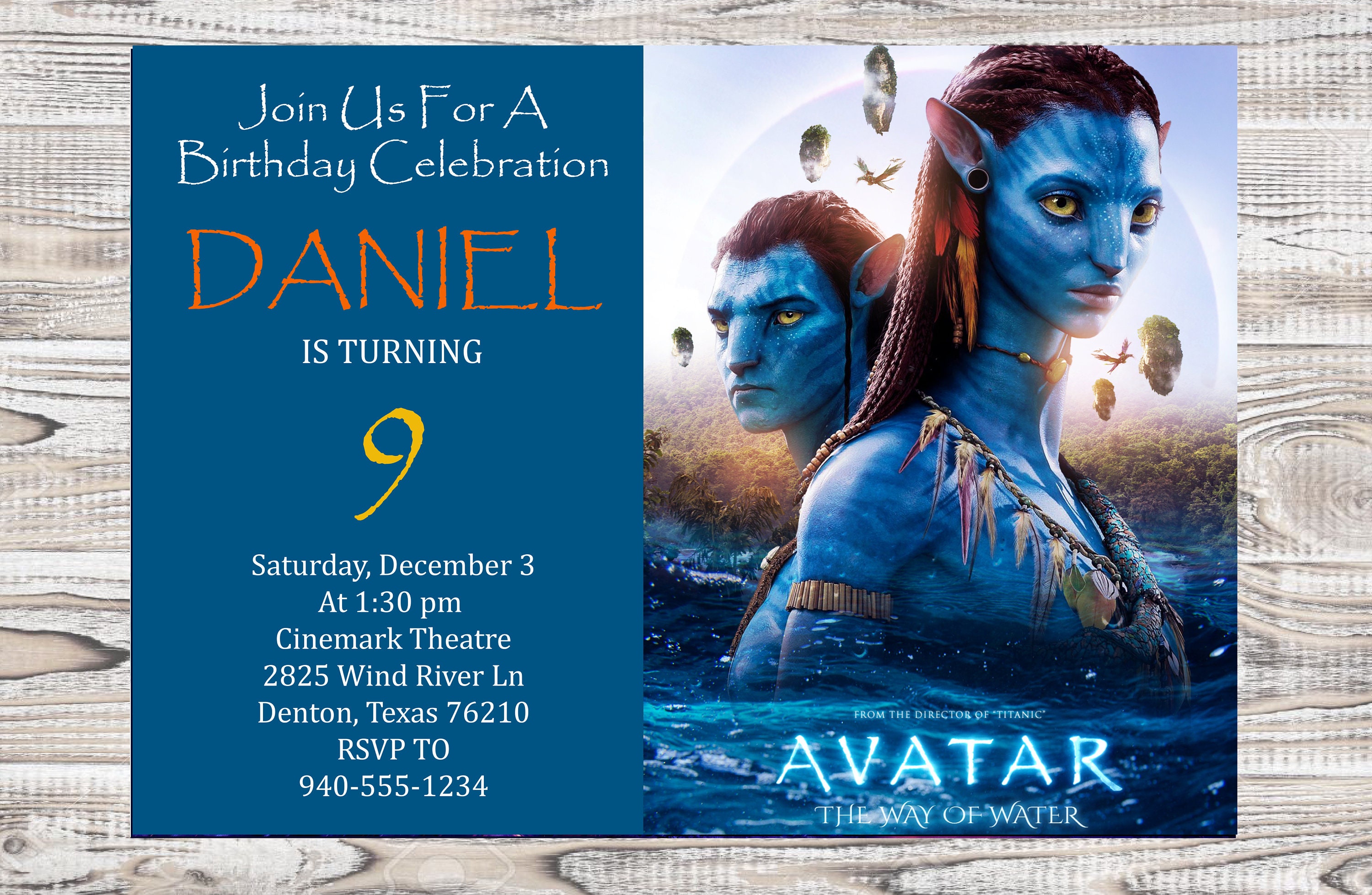 Avatar 2 Kids Birthday Invitation Etsy