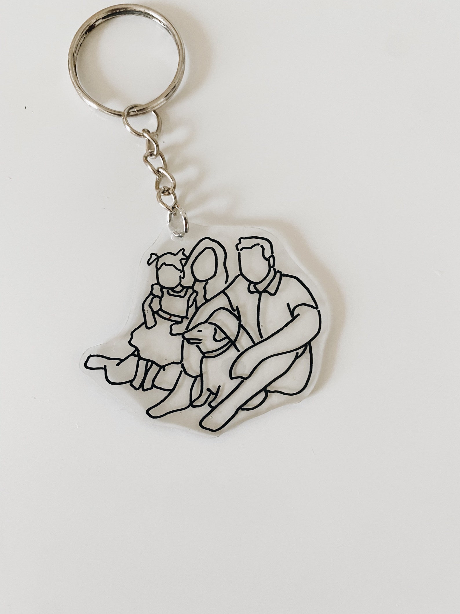 Custom Faceless Portrait Keychain OUTLINE ONLY Cute Etsy