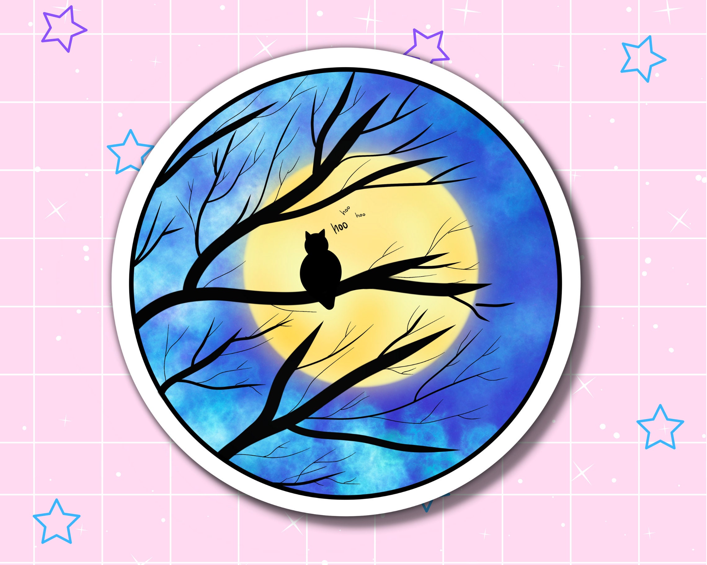 Stickers, Labels & Tags night person crescent moon laptop or phone case