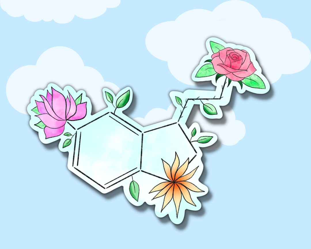 Flower Serotonin Glossy Sticker Laptop Decal Waterbottle Sticker Etsy