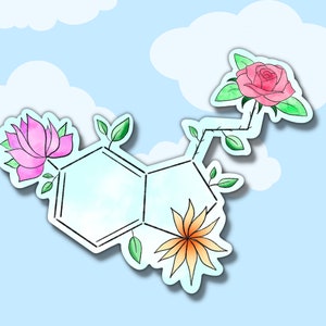 Flower Serotonin Glossy Sticker | Laptop Decal | Waterbottle Sticker