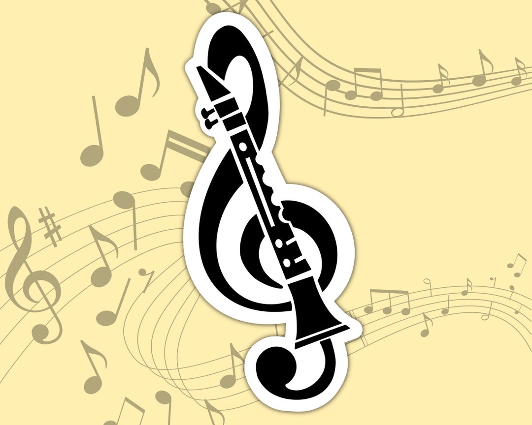 Treble Clef Sticker Band Sticker Laptop Decal Etsy