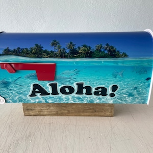 Aloha custom mailbox gift, decorate the beach house and add curb appeal