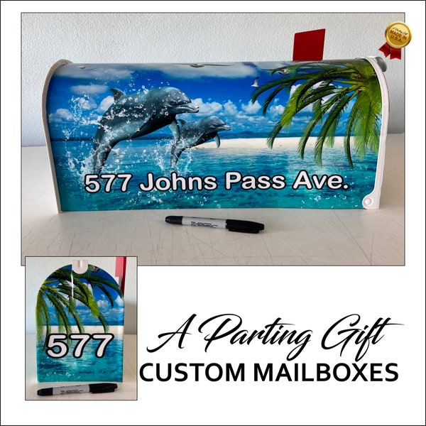 Custom Mailbox Dolphin.Mothers Day gift. Gifts for Mom. Gift for Dad.